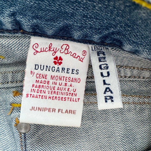 VTG Lucky Brand Juniper Flare Jeans Vintage Y2K Women's sz 8 29 Distressed USA - Picture 4 of 16